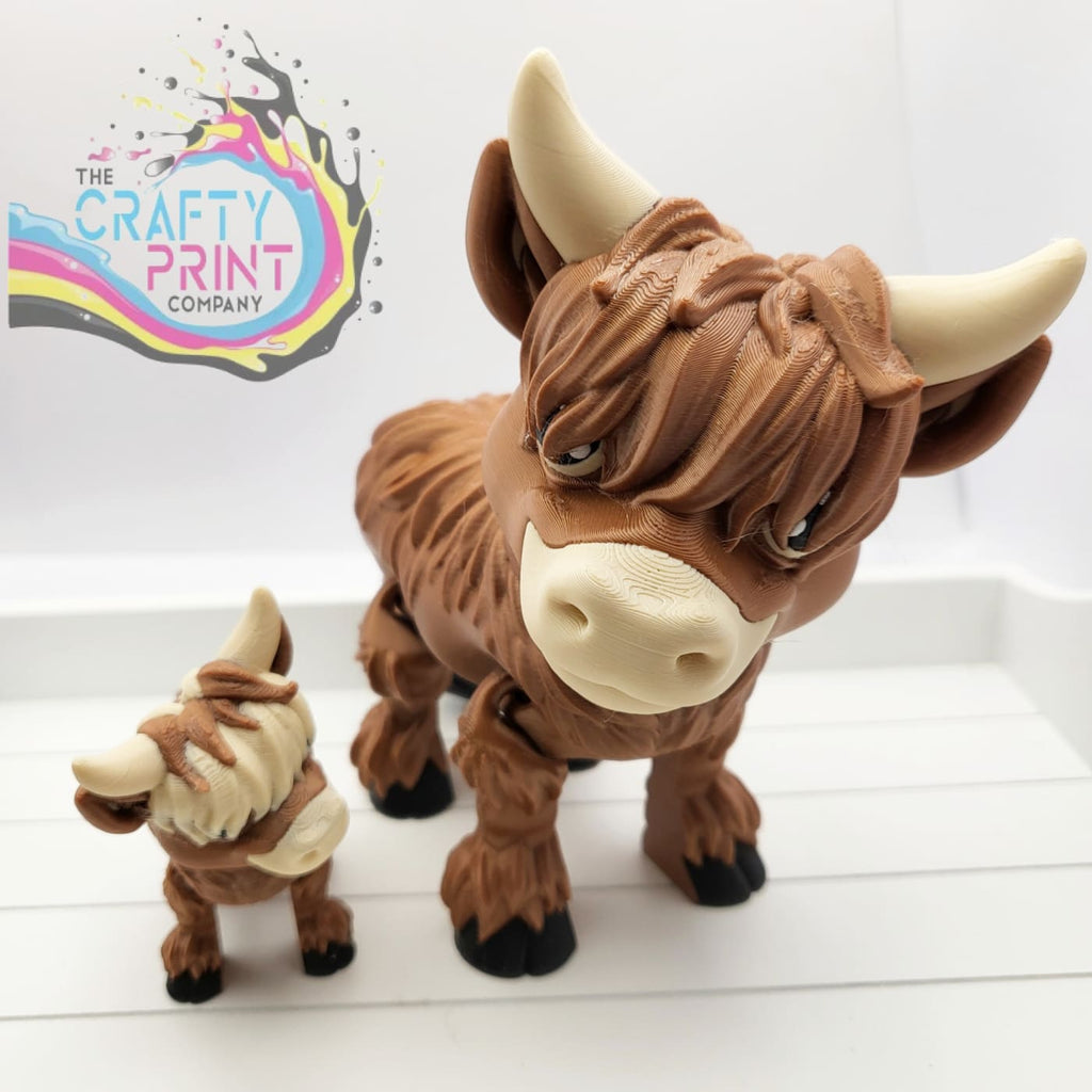3D Printed Fully Articulated Highland Cow