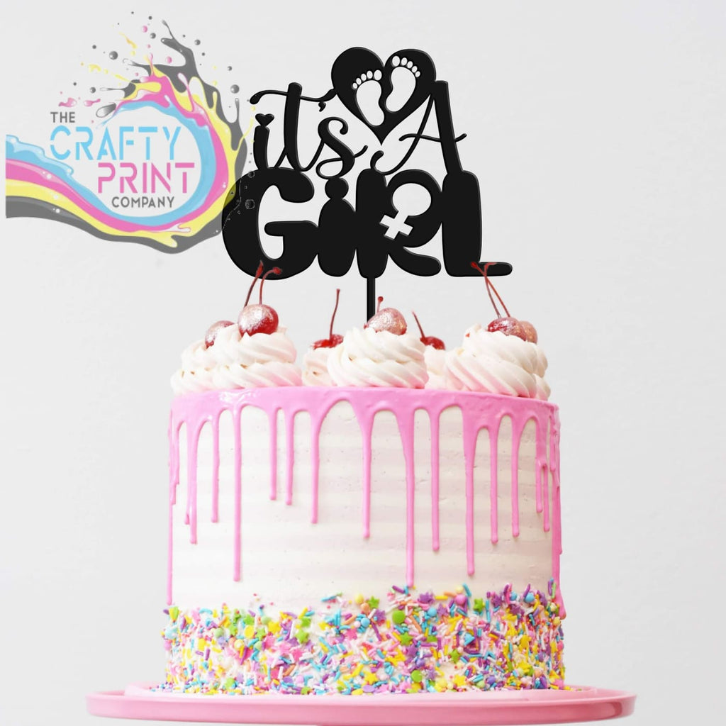 It’s a Girl Acrylic Cake Topper - Black