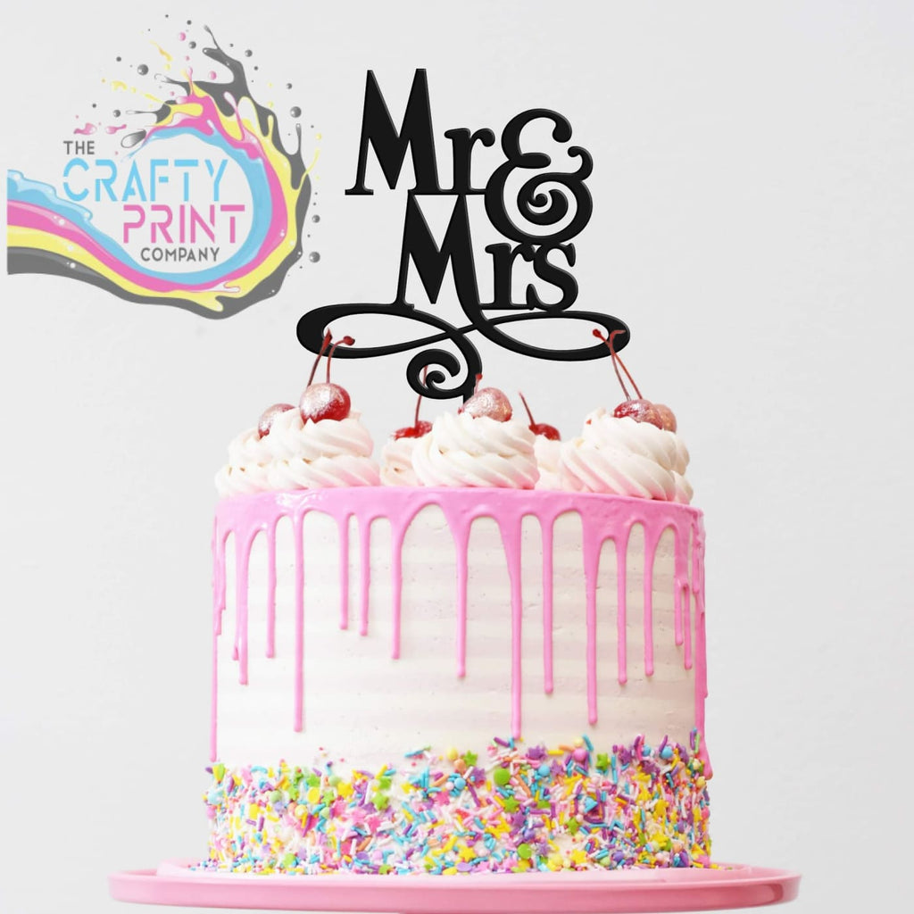 Mr & Mrs Acrylic Cake Topper - Black