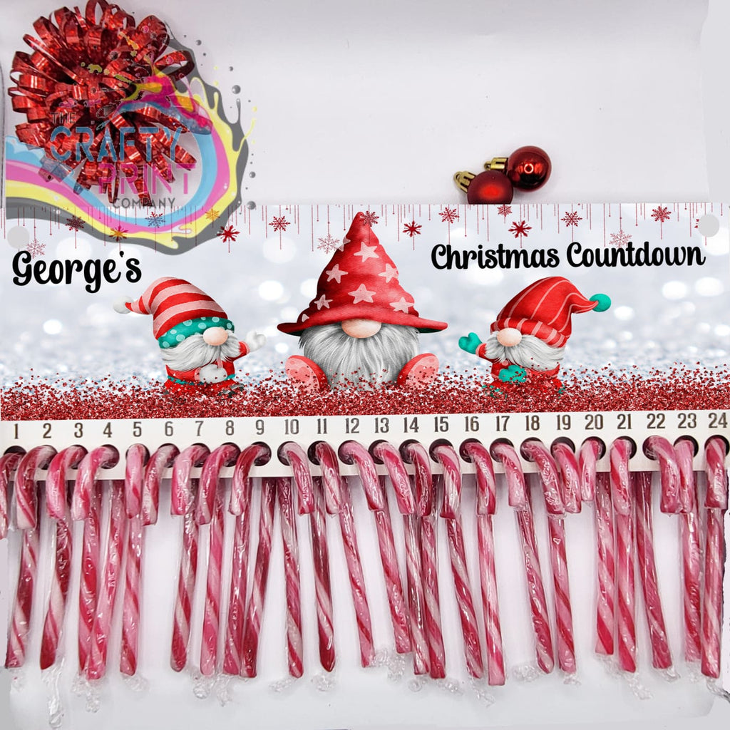 Personalised Gnome Gonk Candy Cane Advent Calendar