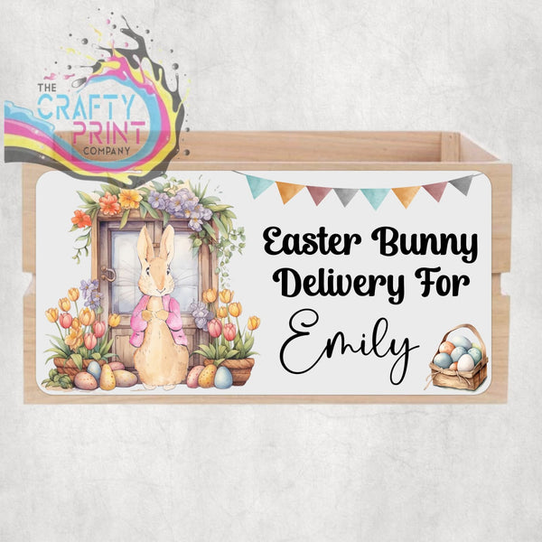 Personalised Peter Rabbit Easter Bunny Delivery Crate Sign