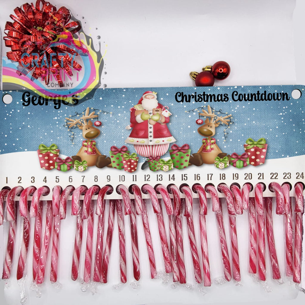 Personalised Santa Reindeer Candy Cane Advent Calendar