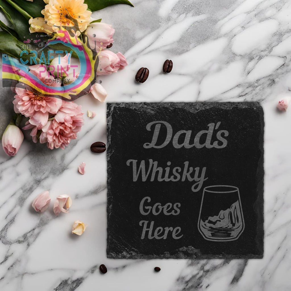 Personalised Whisky Goes Here Engraved Slate Coaster