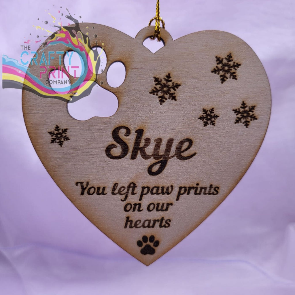 Personalised Wooden Heart Pet Memorial Ornament