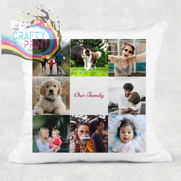 Photo Cushion 8 pics Personalised Cover