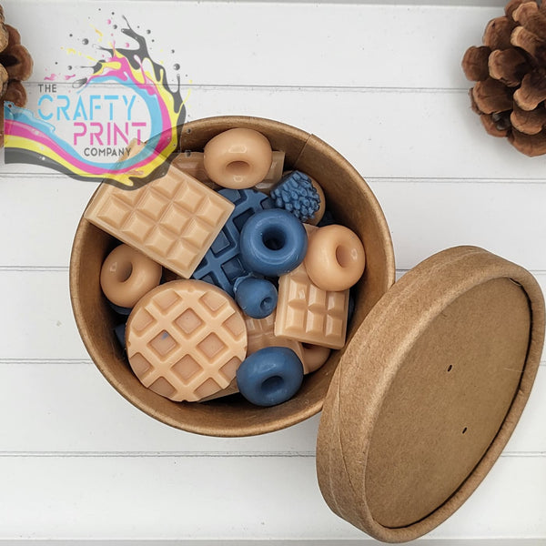 Tub of Blueberry Muffin Scent Waffle Donut Chocolate Shape