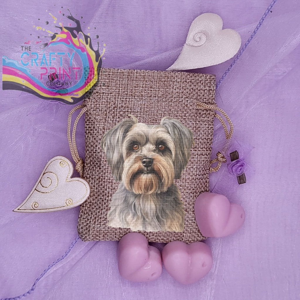 Yorkshire Terrier Heart Wax Melts with Mini Jute Bag