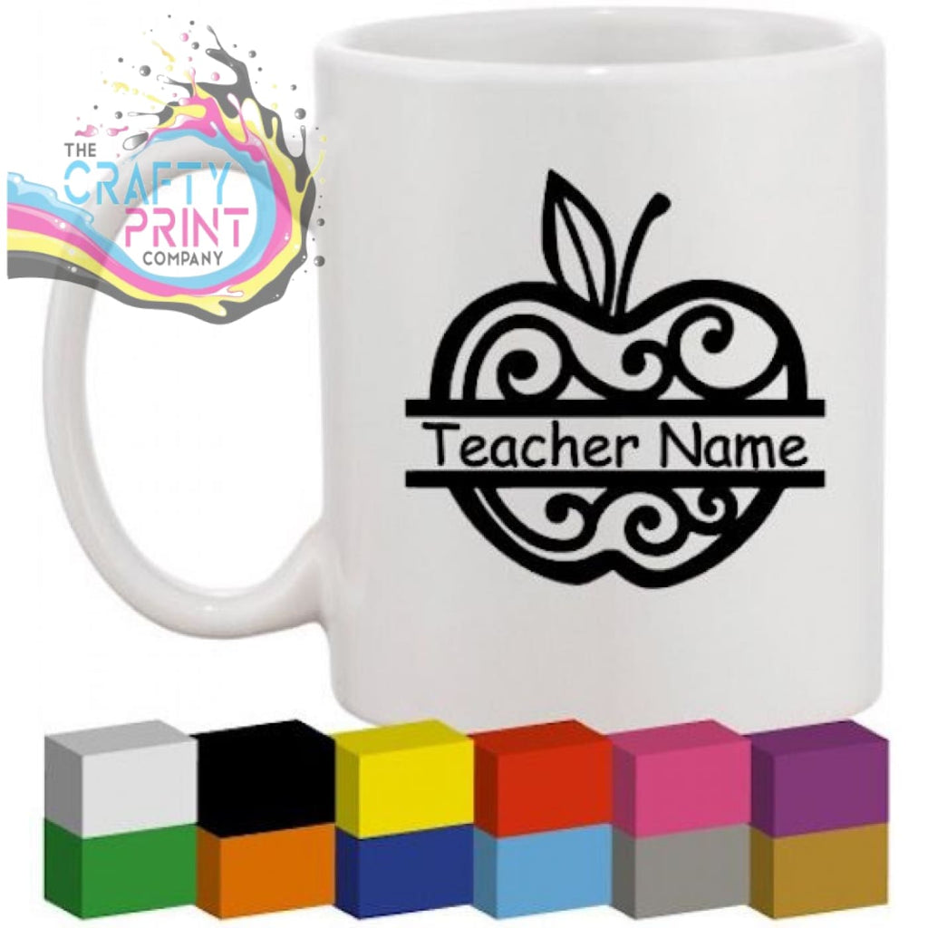 Apple Personalised Glass / Mug / Cup Decal / Sticker -
