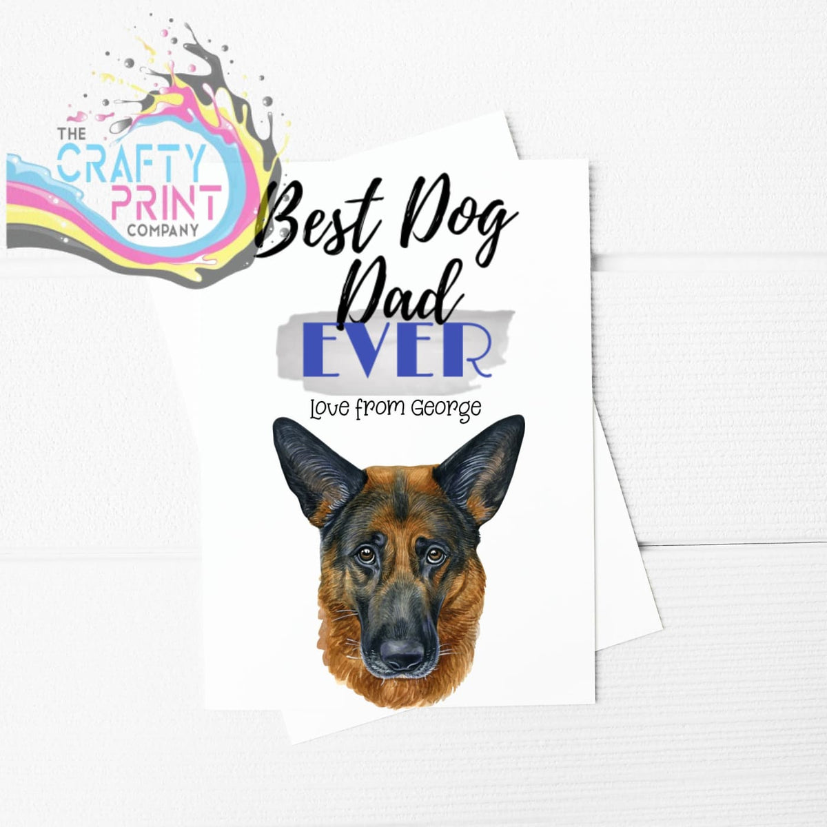 Best Dog Dad Ever German Shepherd A5 Card Envelope – The Crafty - Main Image