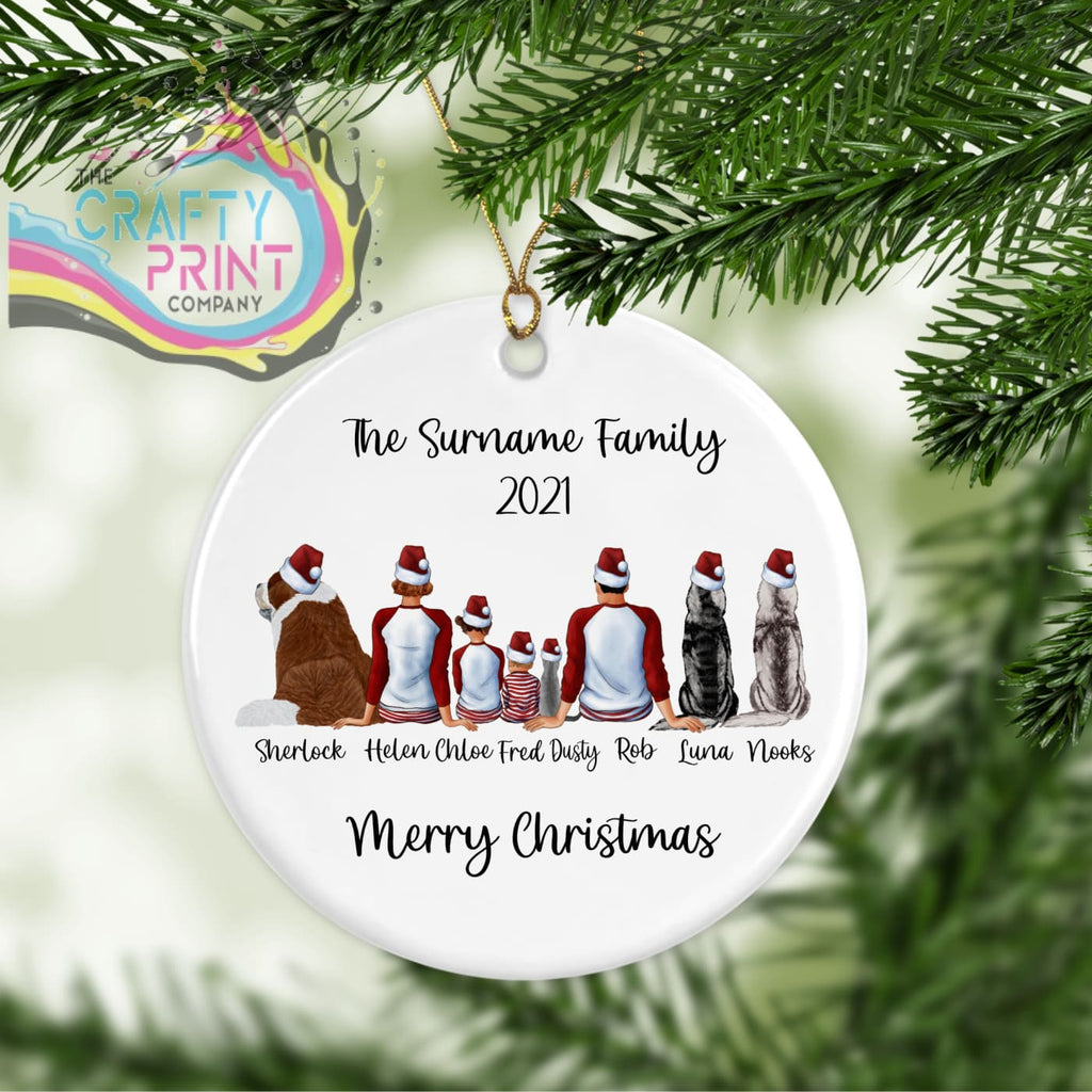 Family Christmas Ceramic Personalised Tree Ornament