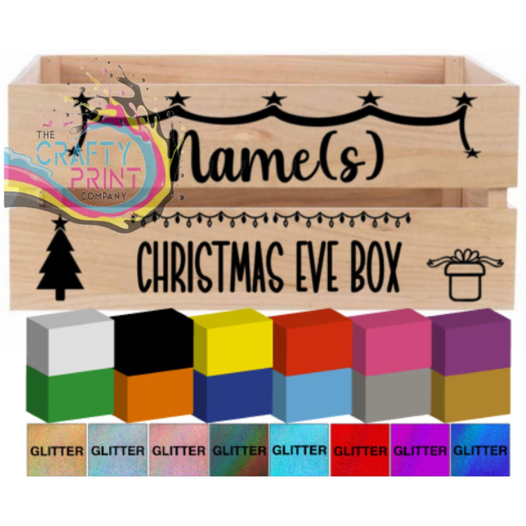 Christmas Eve Box Crate Vinyl Personalised Decal / Sticker -