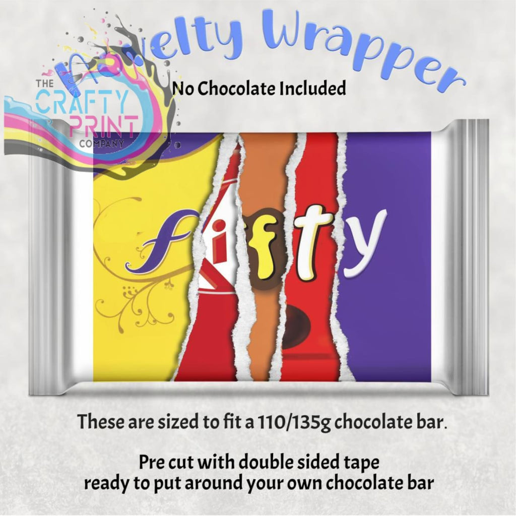 Fifty Birthday Chocolate Bar Wrapper - Gift Wrapping