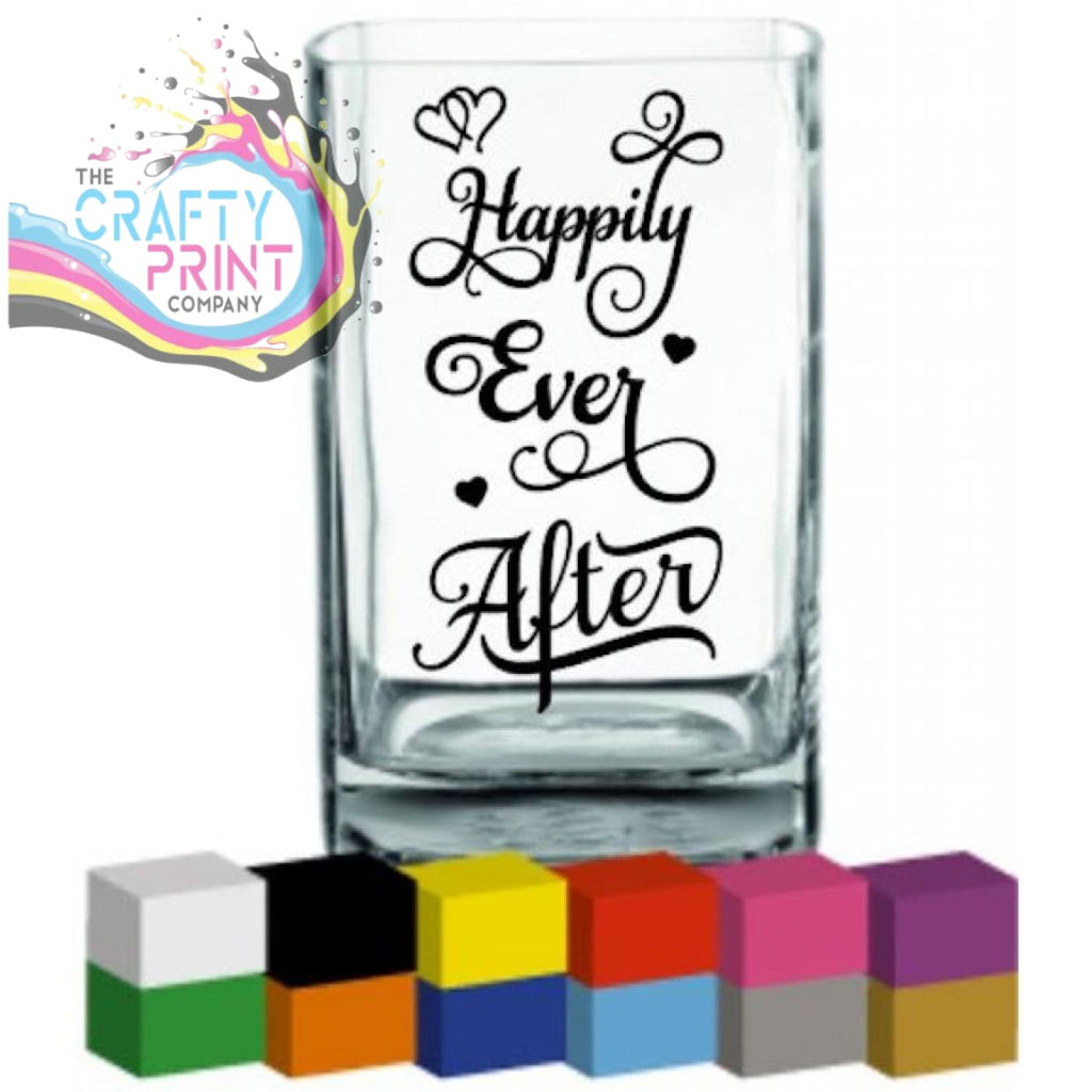 Happily Ever After Vase Decal Sticker - Decorative Stickers