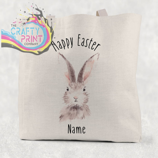 Happy Easter Bunny Tote/Goodie Bag Personalised - Small 21cm