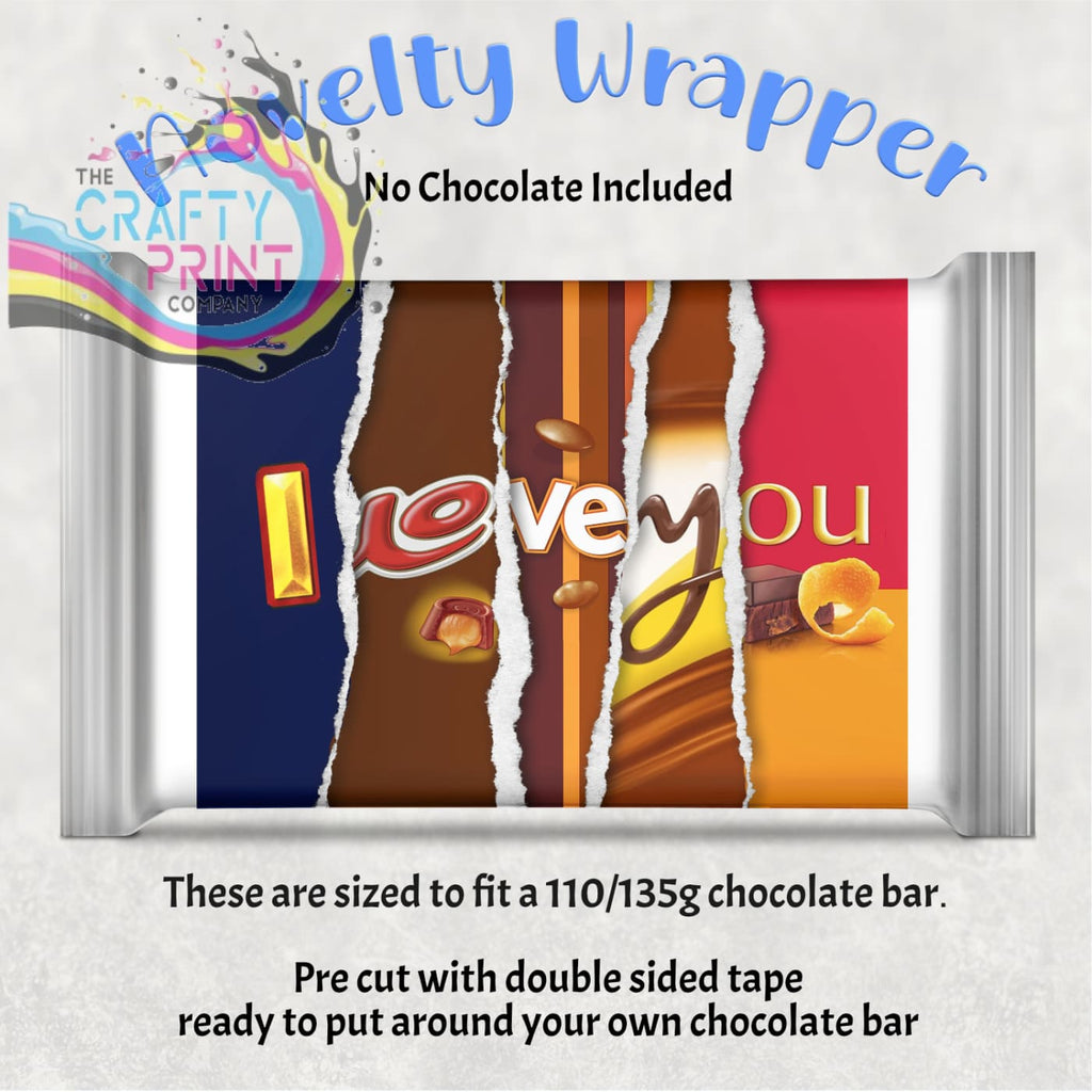 I Love You Chocolate Bar Wrapper - Wrapping Paper