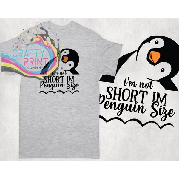 I’m not short Penguin Size T-shirt - Grey - Shirts & Tops