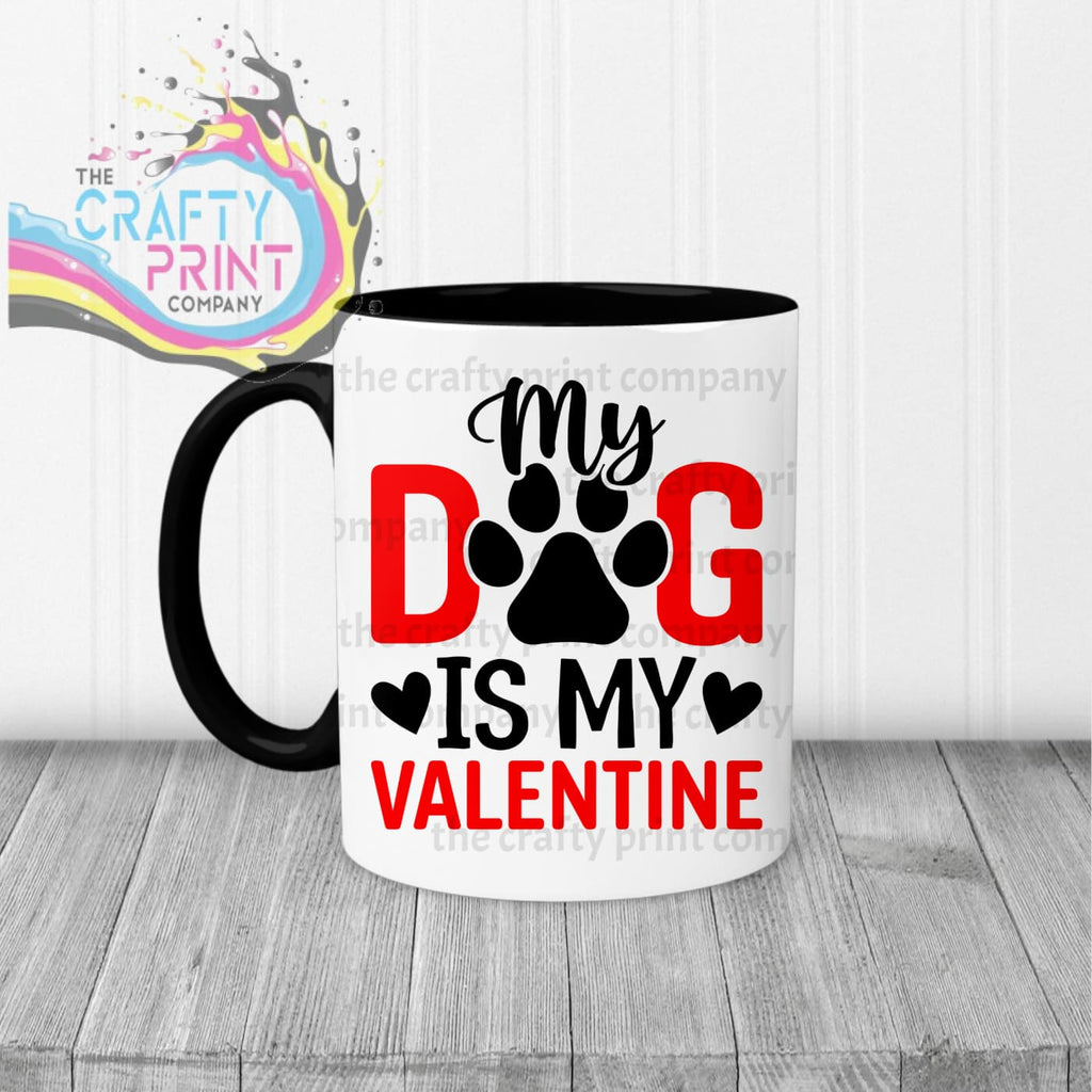 My Dog is Valentine Mug - Black Handle & Inner - Mugs
