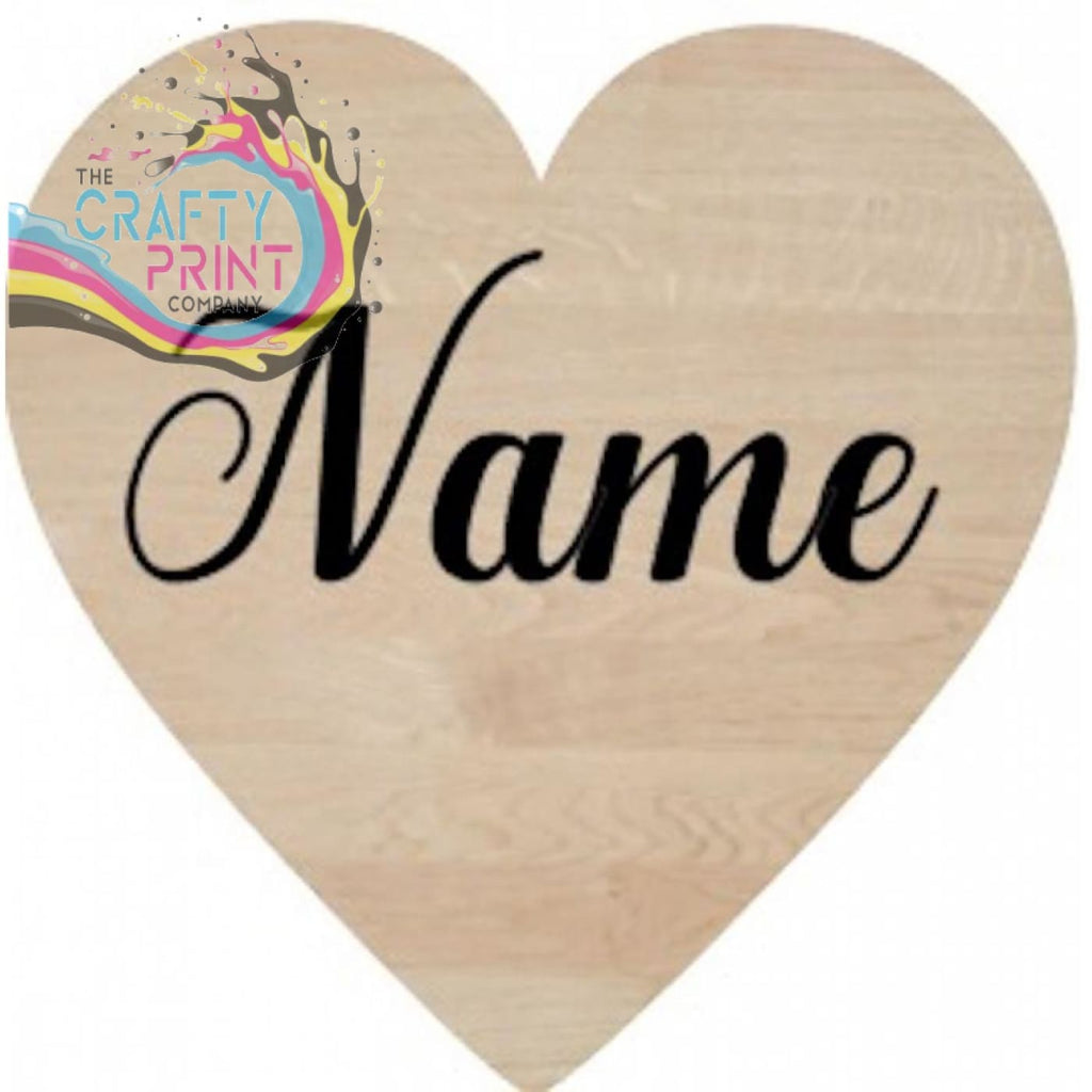 Name for 5cm Wooden Heart Decal Sticker - Decorative