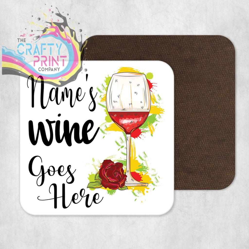 Wine Goes Here Personalised Drinks Coaster - Coasters