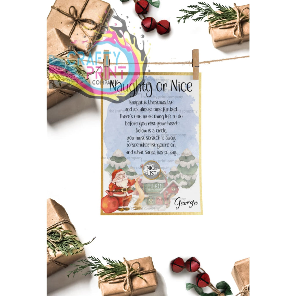 Naughty or Nice List? Postcard Scratch Card - Santa -