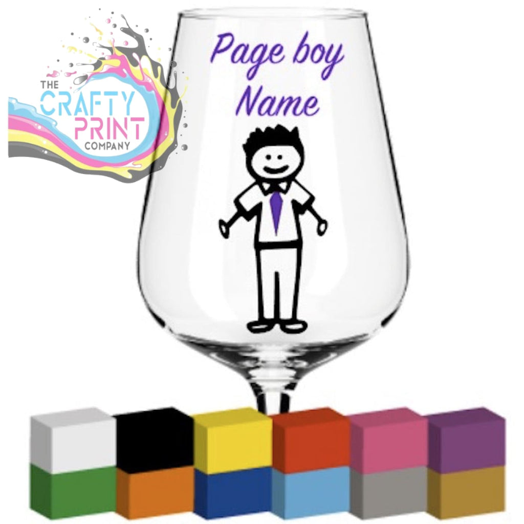 Page Boy Personalised Glass / Mug / Cup Decal - Decorative