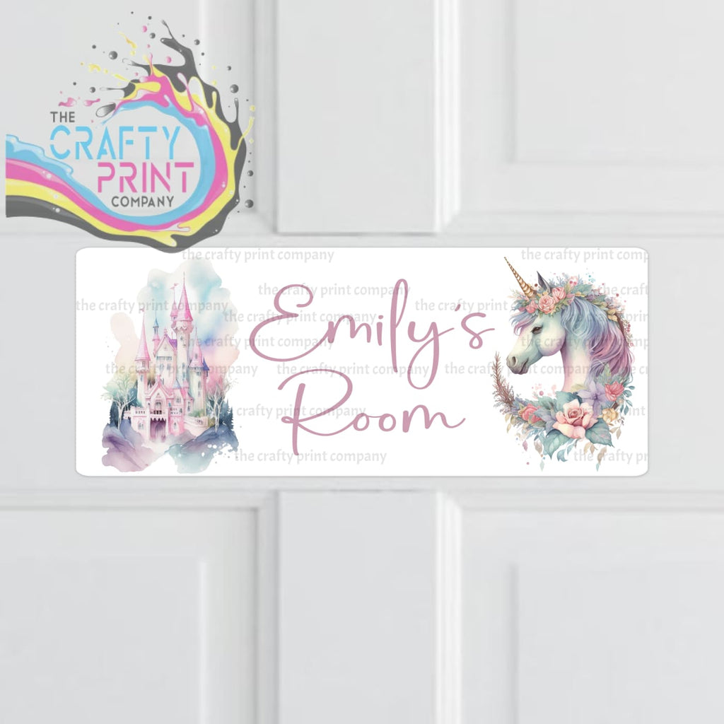 Personalised Fairy Tale Unicorn Metal Bedroom Door Sign