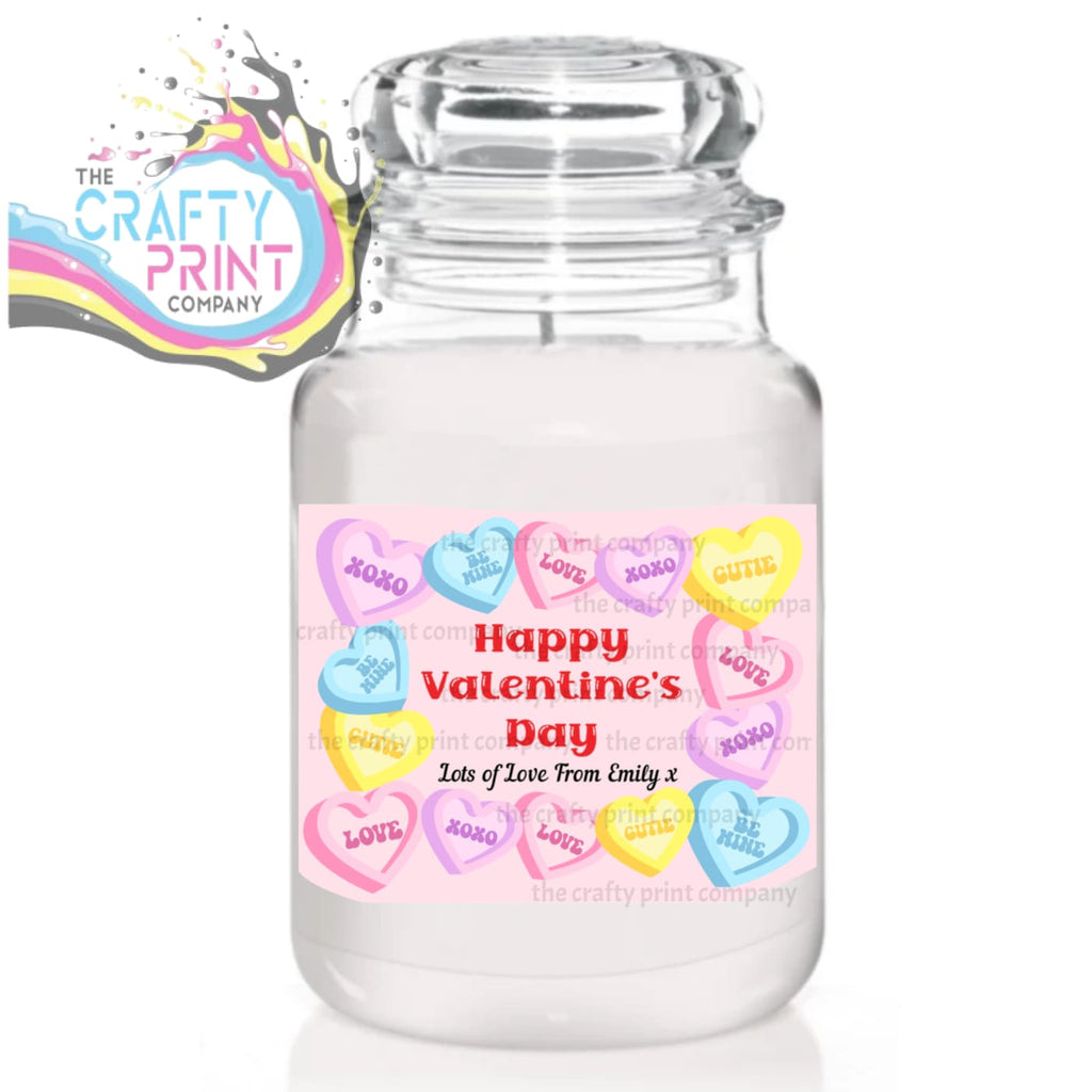 Personalised Valentine’s Day Heart Sweets Candle Sticker