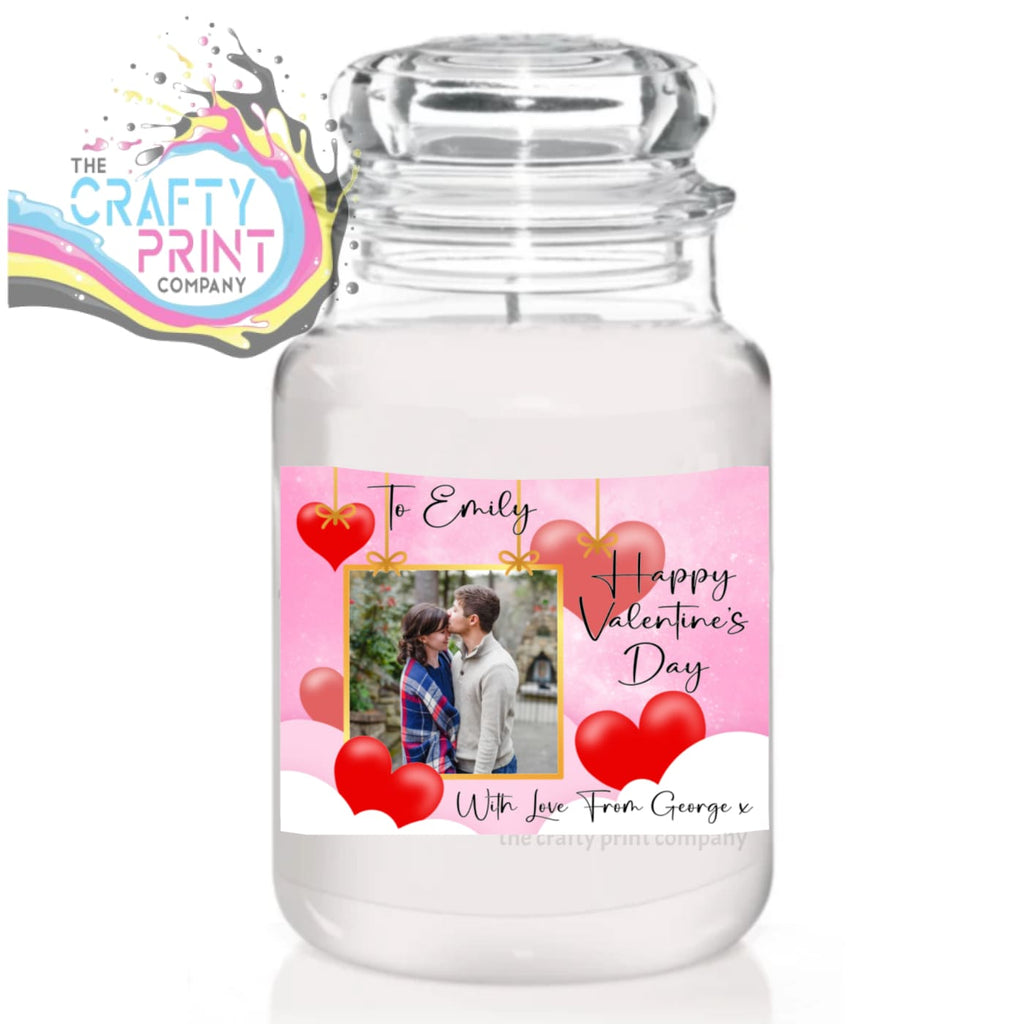 Personalised Valentine’s Day Photo Hearts Candle Sticker