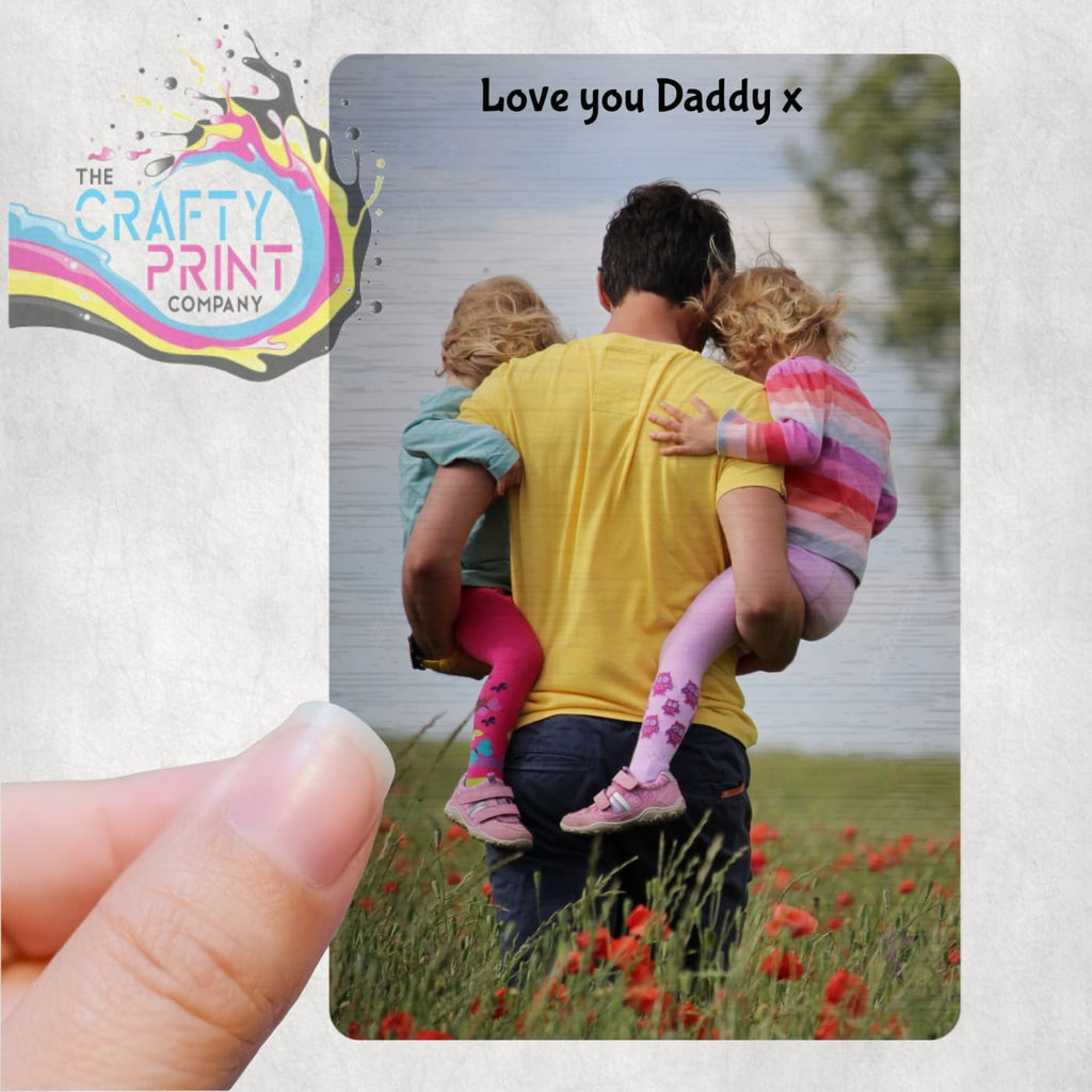 Photo Personalised Card for Purse or Wallet - Aluminium