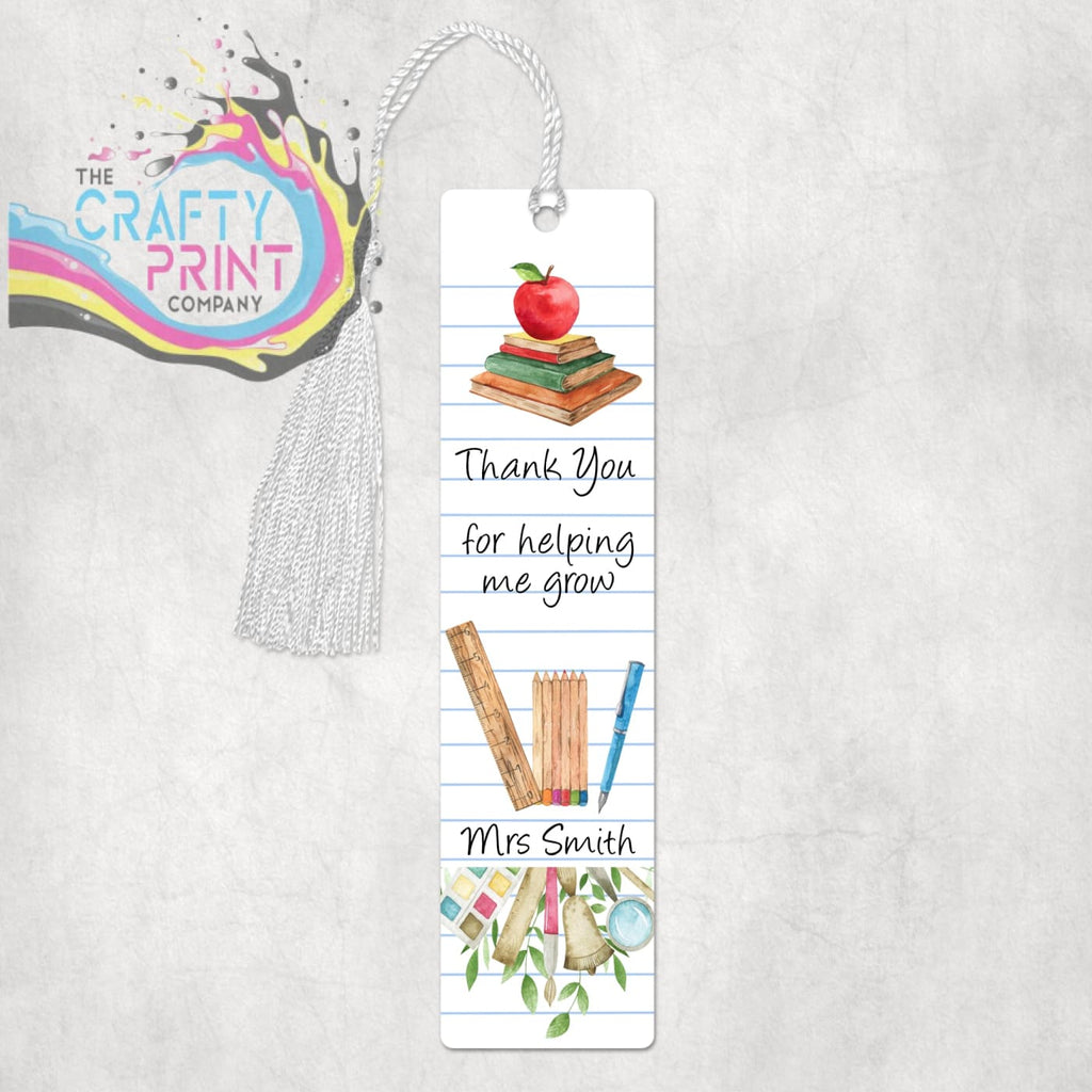 Thank You for helping me grow Personalised Bookmark -