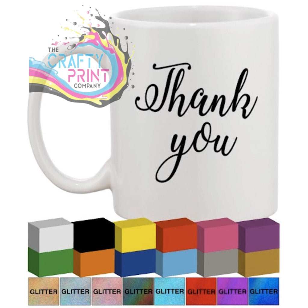 Thank you Glass / Mug / Cup Decal / Sticker - Decorative