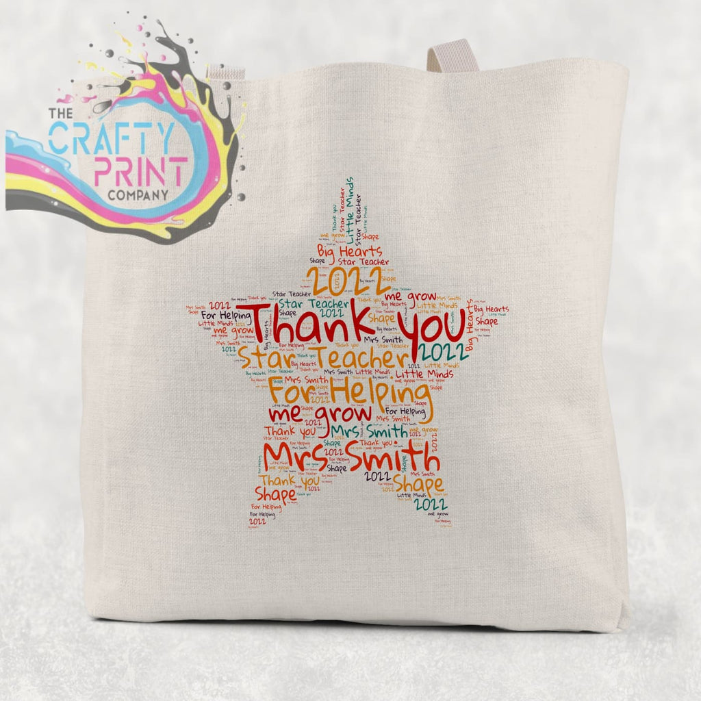 Thank You Word Star Personalised Tote / Goodie Bag - Gift