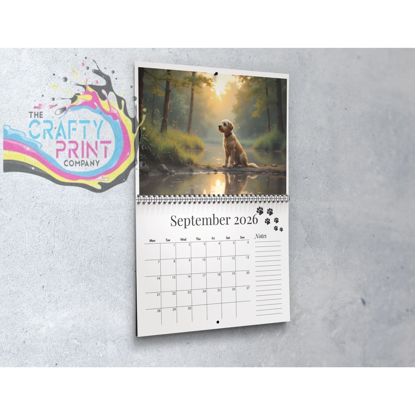 2026 Watercolour Cockerpoo Calendar - wall calendar