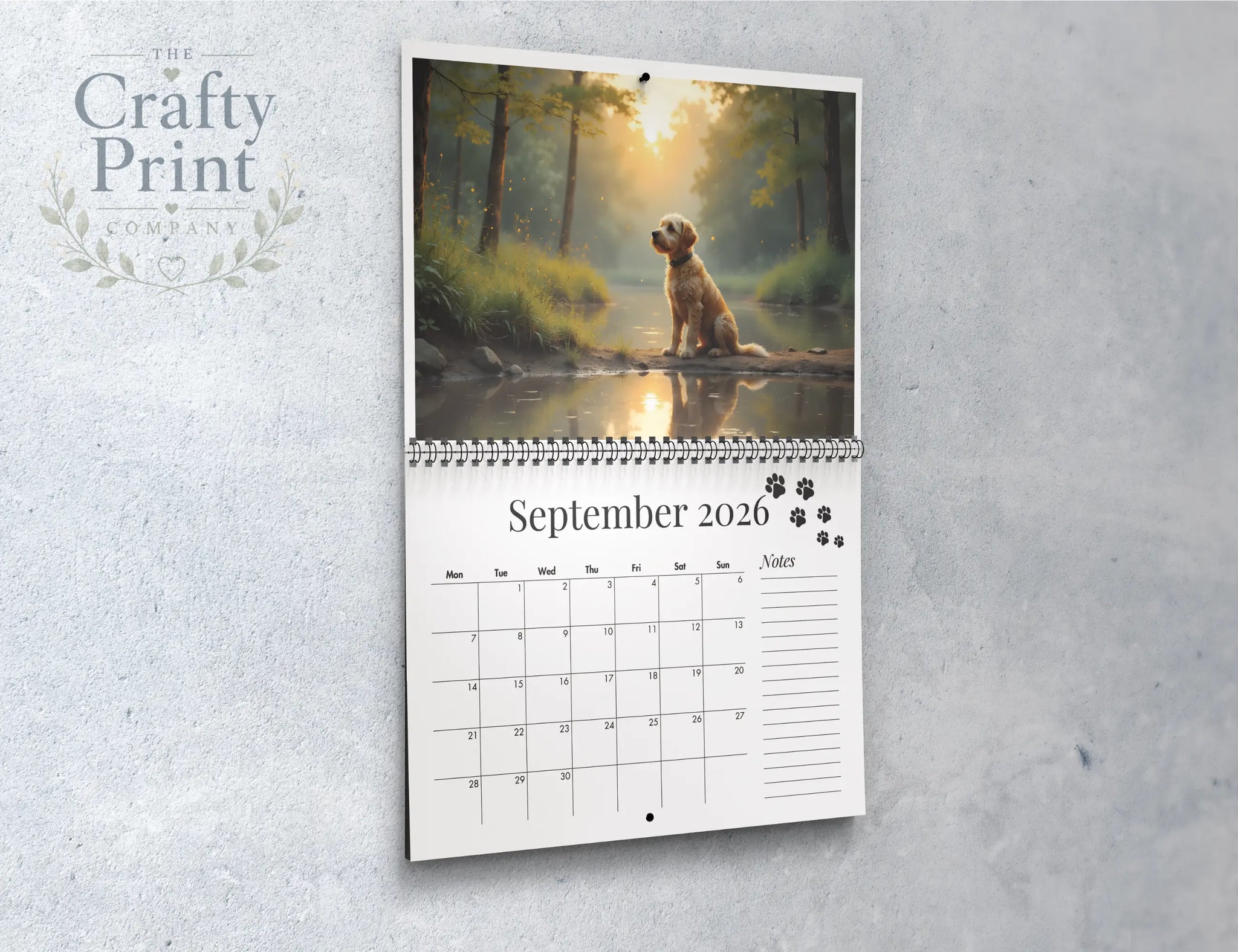 2026 Watercolour Cockerpoo Calendar - wall calendar