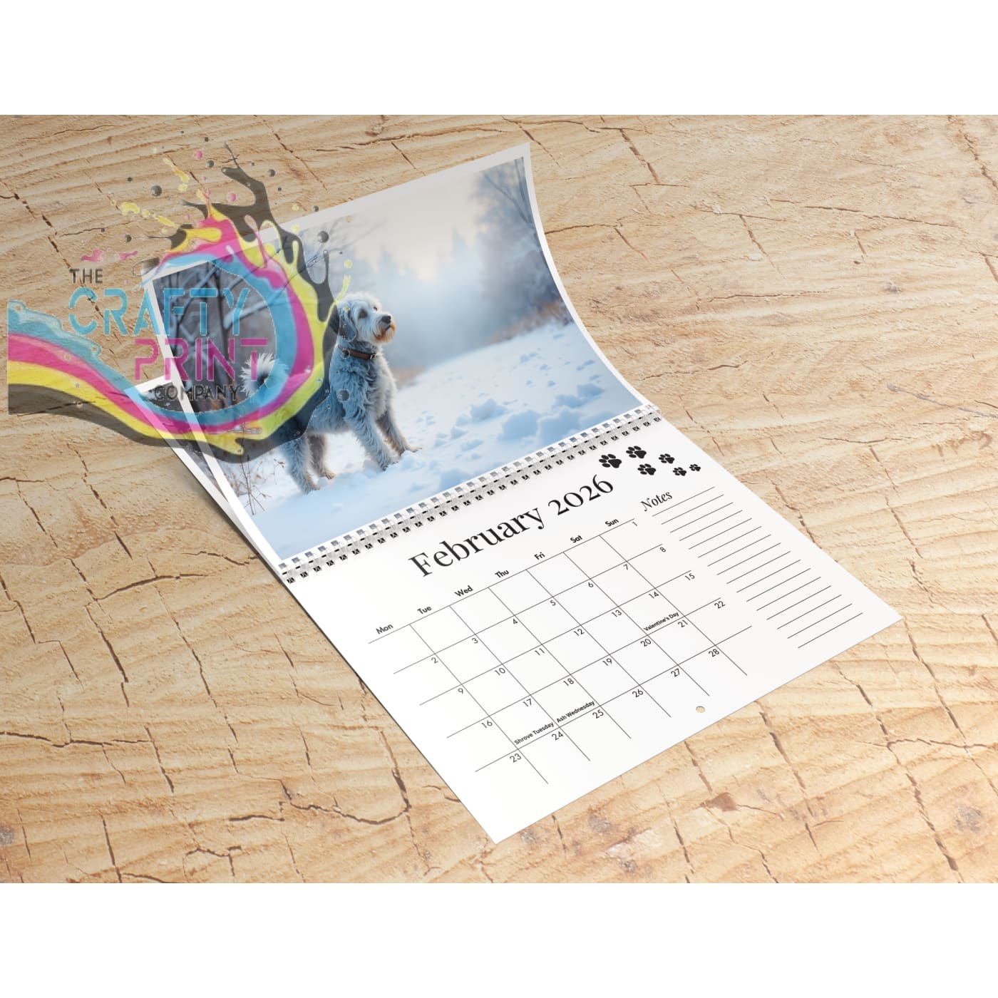 2026 Watercolour Cockerpoo Calendar - wall calendar
