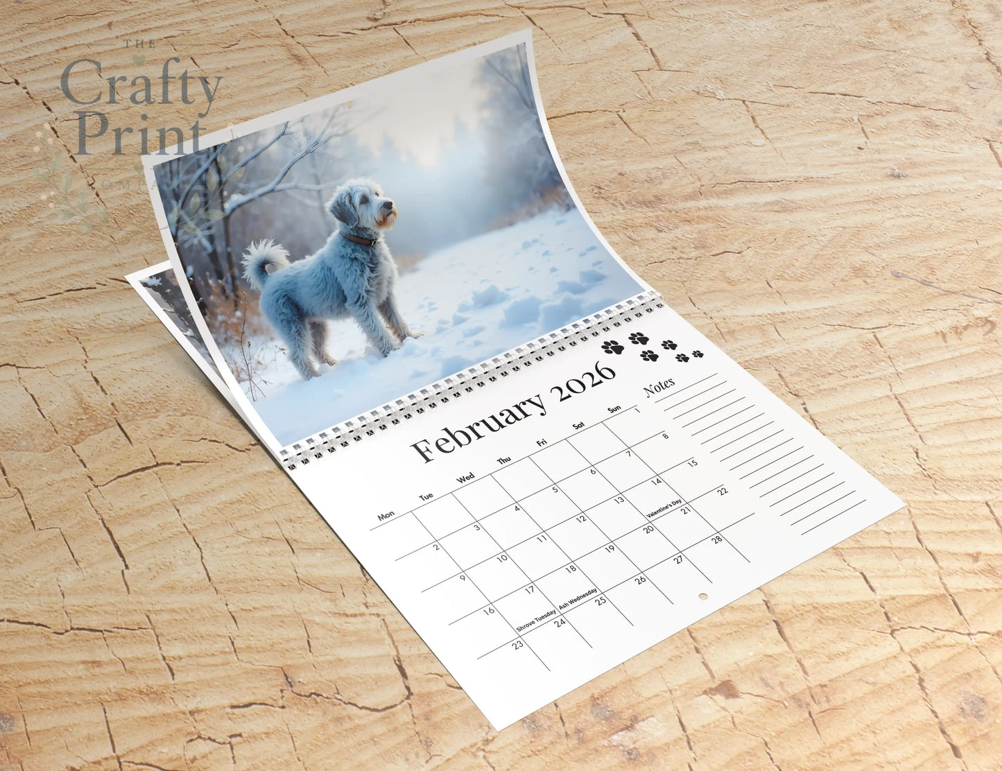 2026 Watercolour Cockerpoo Calendar - wall calendar