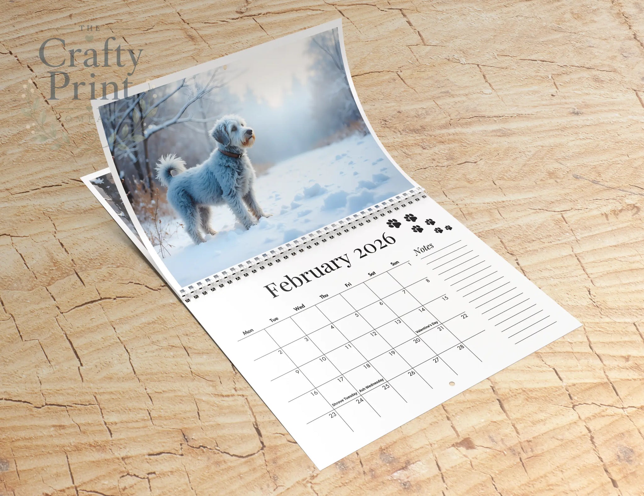 2026 Watercolour Cockerpoo Calendar - wall calendar