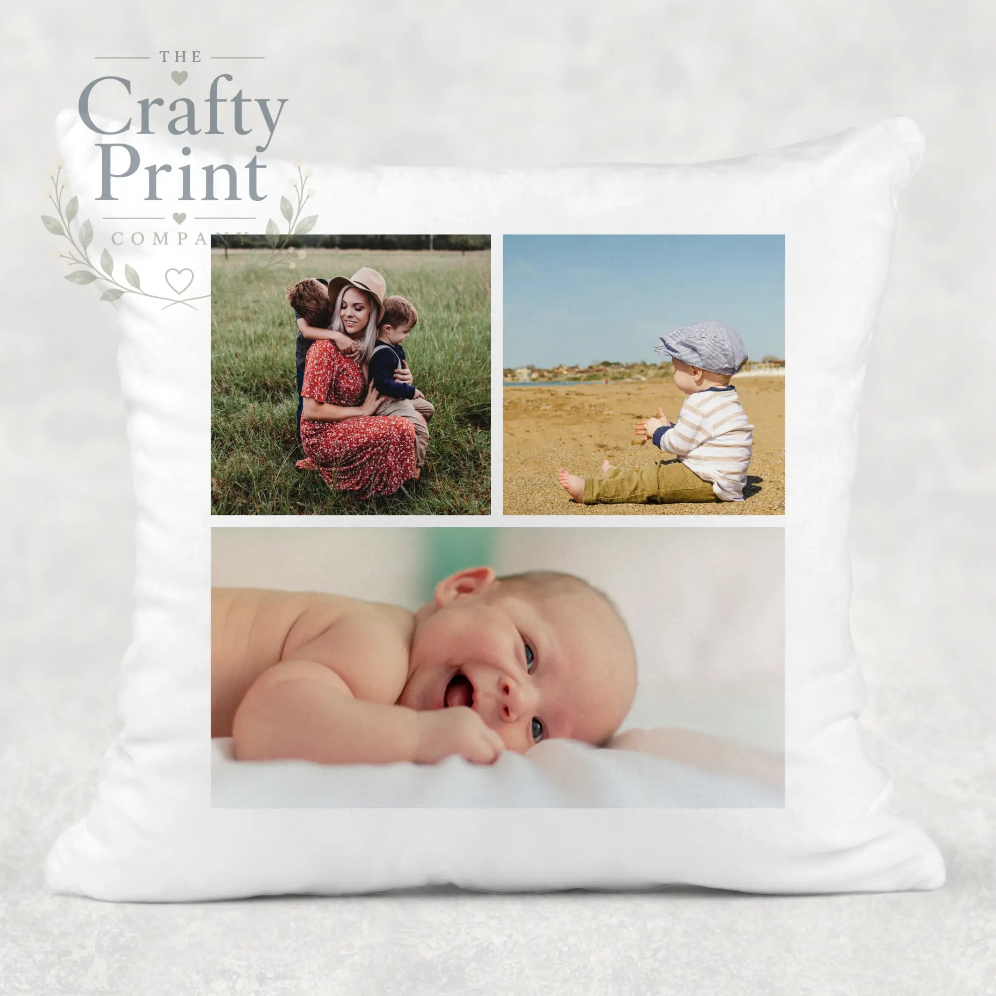 3 photo Personalised Cushion - Chair & Sofa Cushions