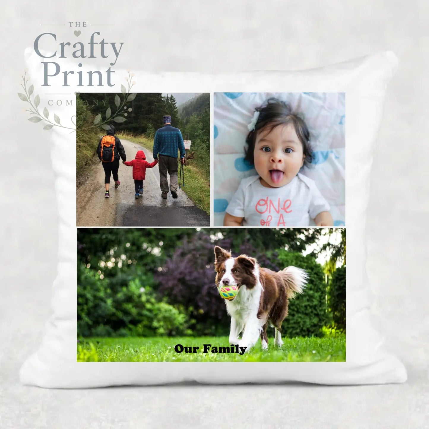 3 photo Personalised Cushion - Chair & Sofa Cushions