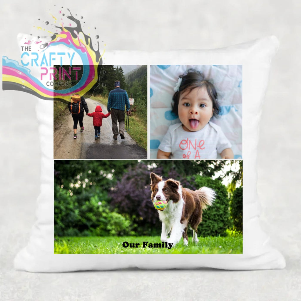 3 photo Personalised Cushion - Chair & Sofa Cushions