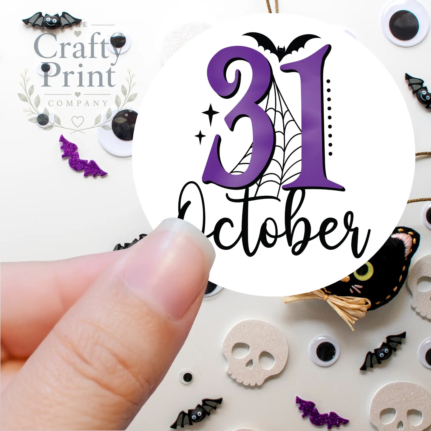 31 October Bat Printed Sticker - Decorative Stickers