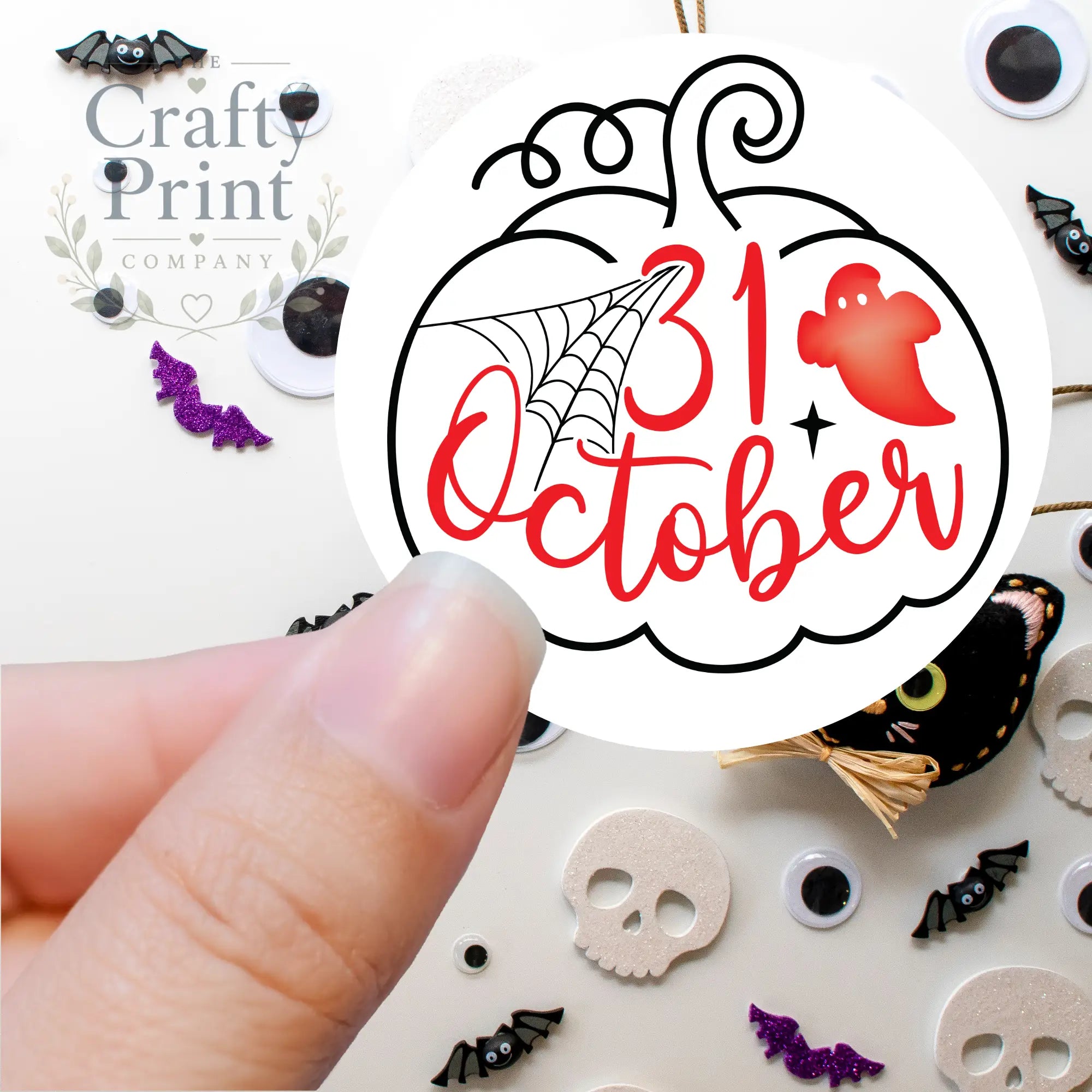 31 October Ghost Printed Sticker - Decorative Stickers