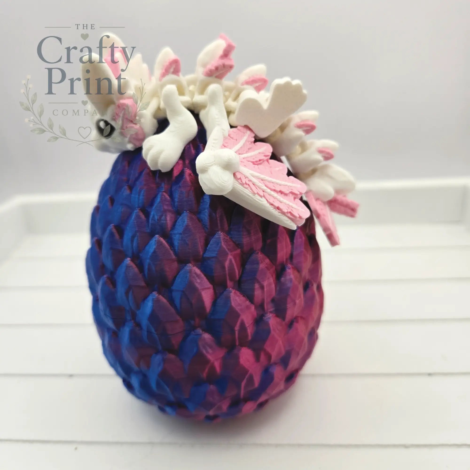 3D Printed Baby Bunny Dragon in Egg