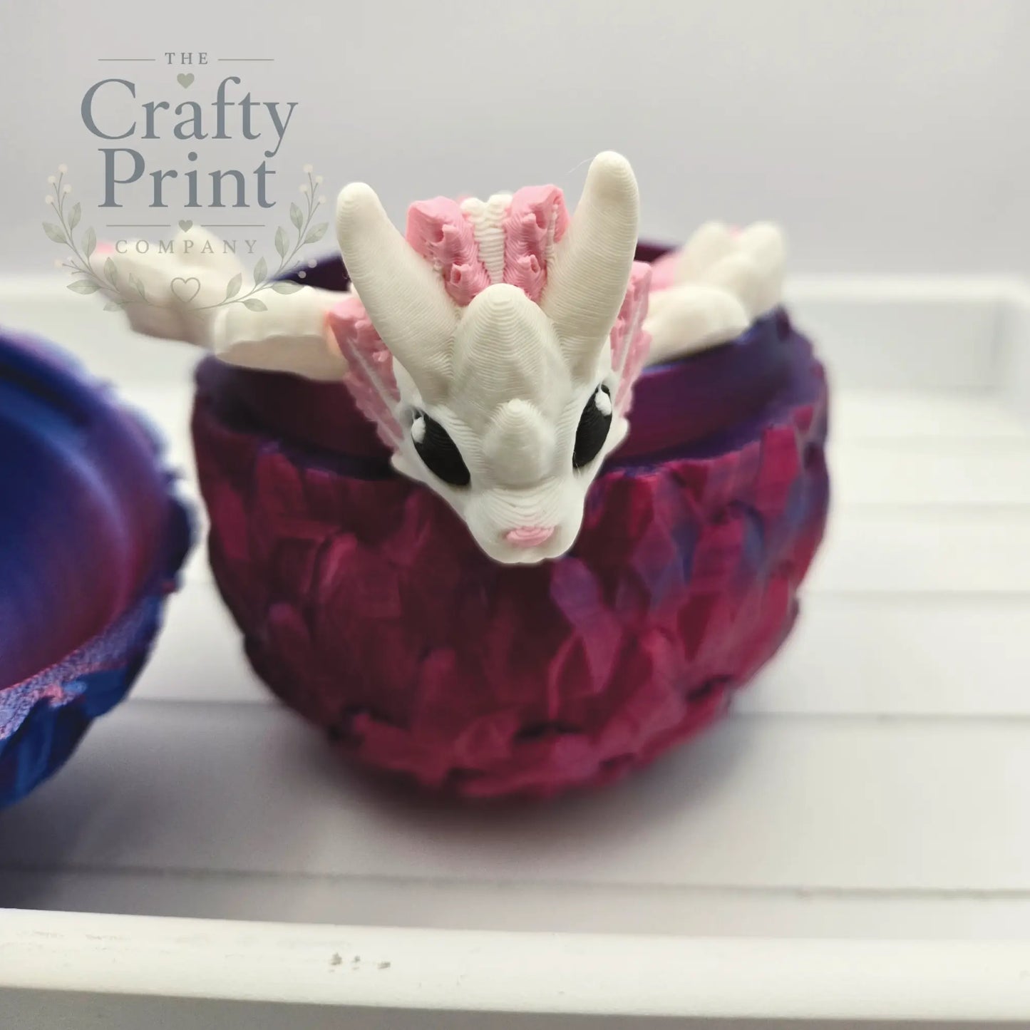 3D Printed Baby Bunny Dragon in Egg
