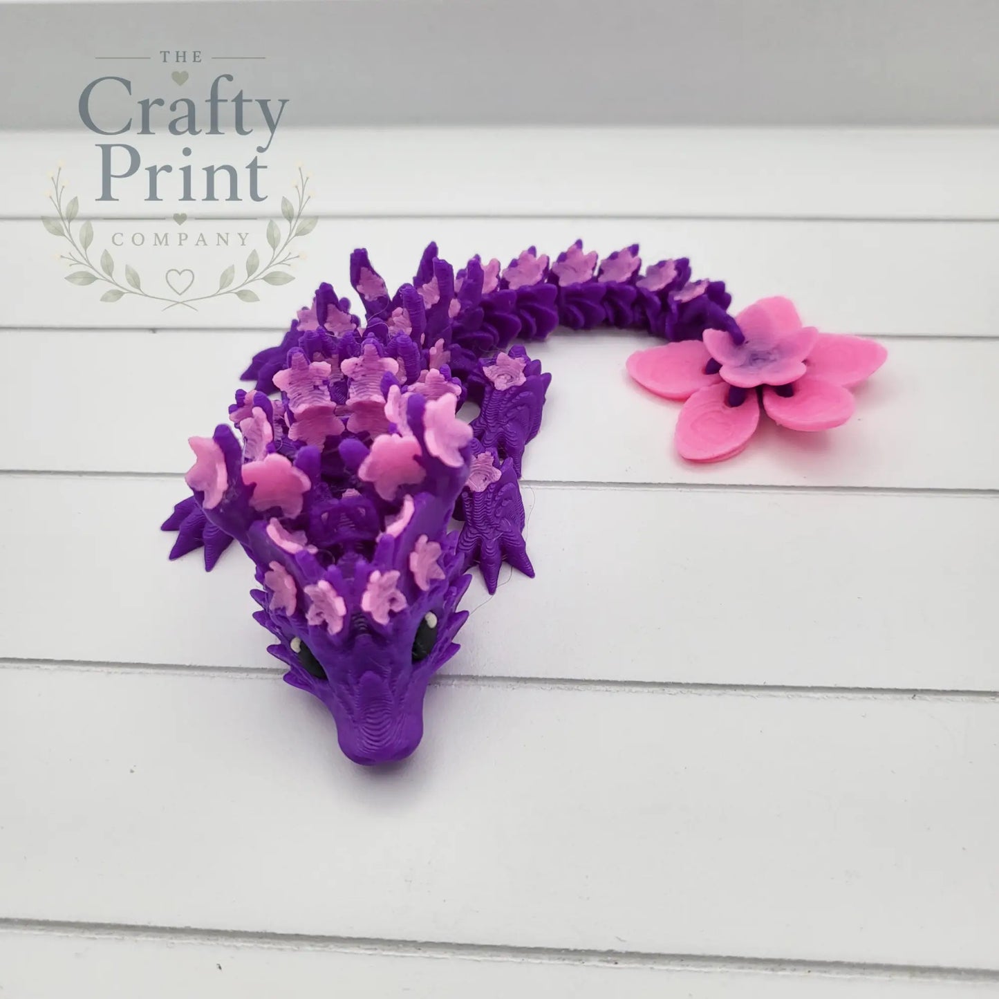 3D Printed Baby Cherry Blossom Dragon in Egg - Purple