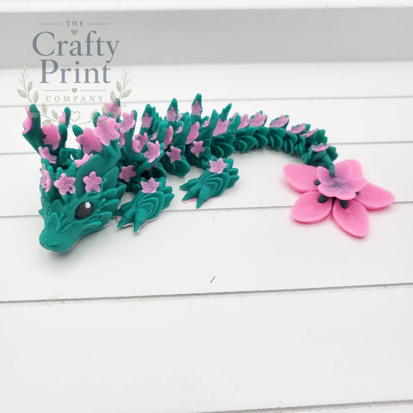 3D Printed Baby Cherry Blosson Dragon - Green