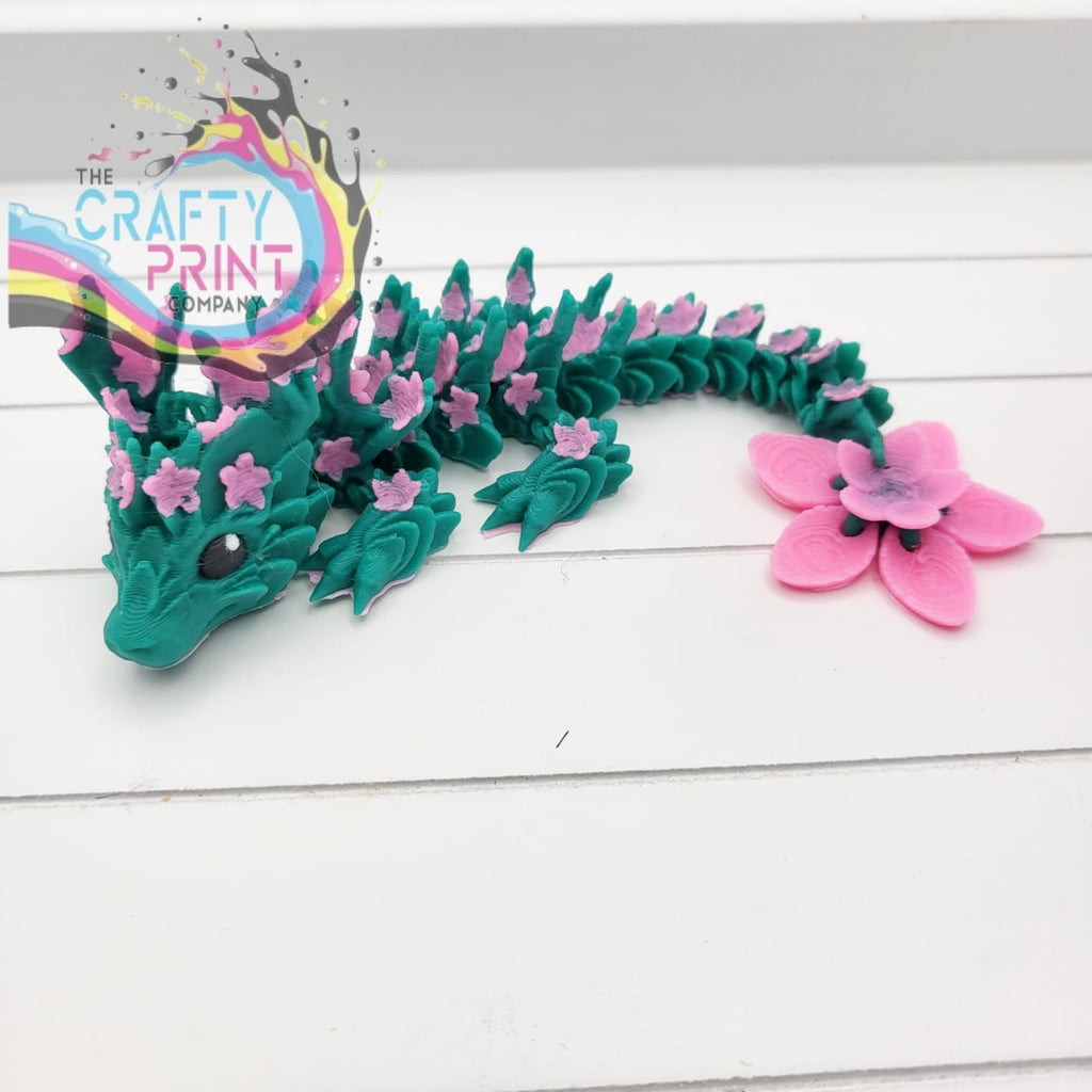 3D Printed Baby Cherry Blosson Dragon - Green