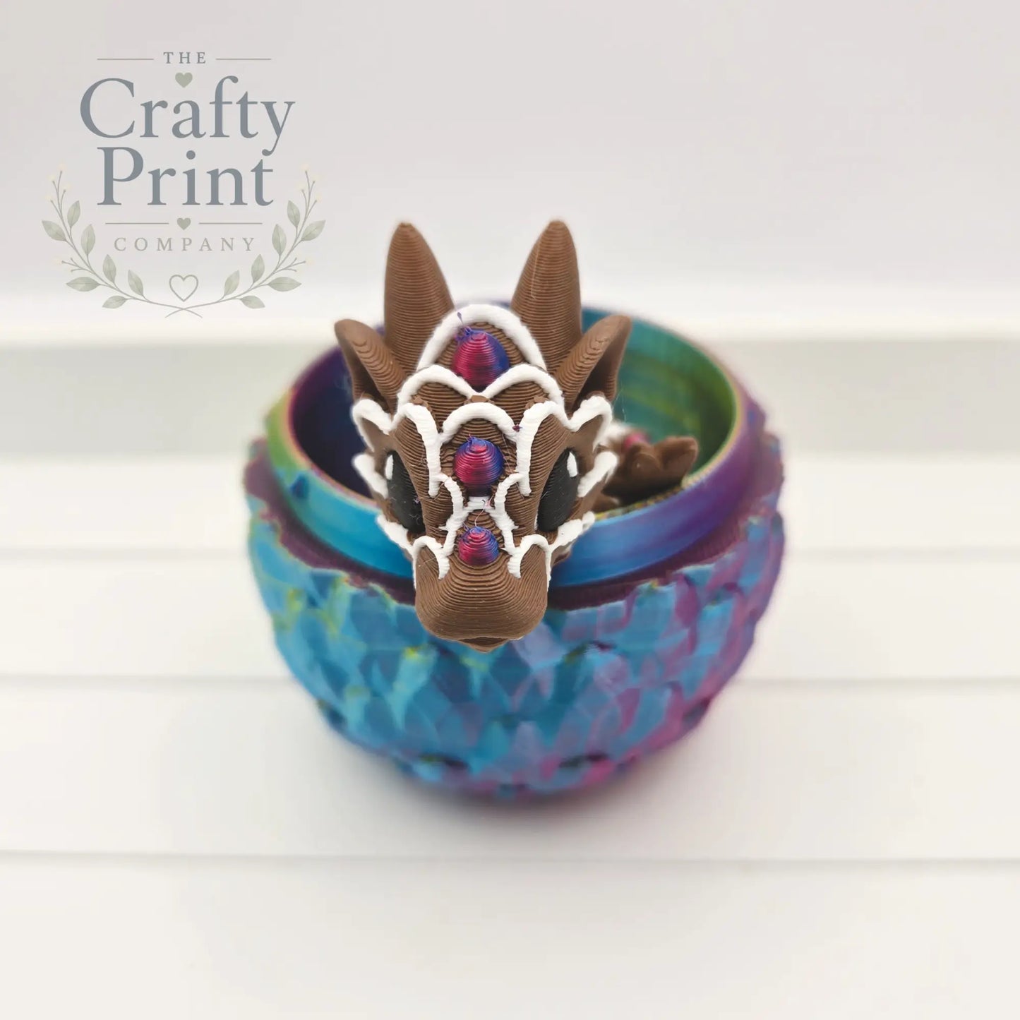 3D Printed Baby Gingerbread Dragon in Egg - Home & Garden >