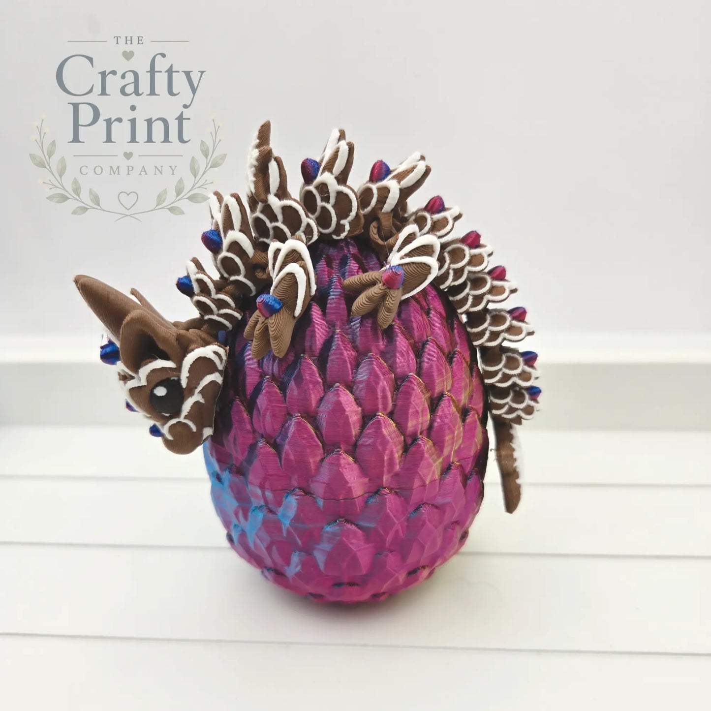 3D Printed Baby Gingerbread Dragon in Egg - Home & Garden >
