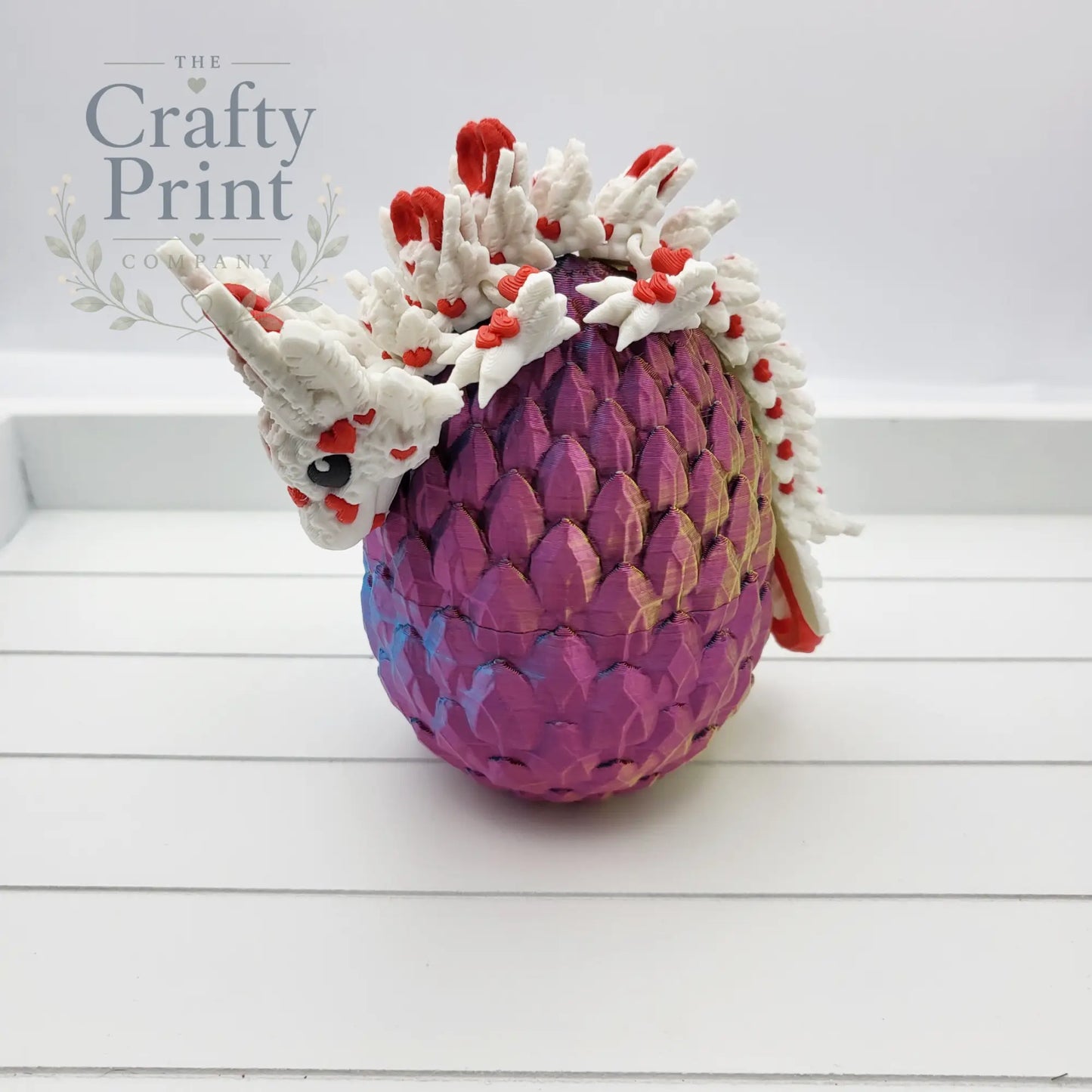 3D Printed Baby Heart Dragon in Egg